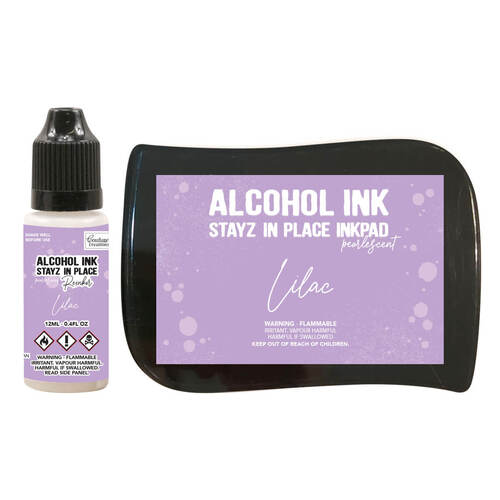 Pearlescent STAYZ IN PLACE Alcohol Ink Pad w/ 12ml Reinker - Lilac