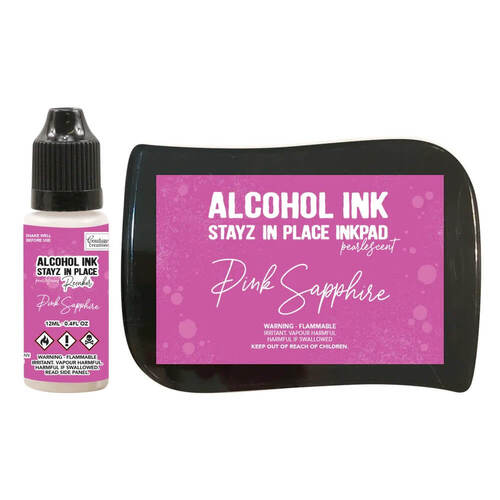 Stayz in Place Pearlised Alcohol Ink and Reinker Set - Pink Sapphire