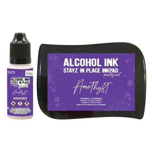 Stayz in Place Pearlised Alcohol Ink and Reinker Set - Amethyst
