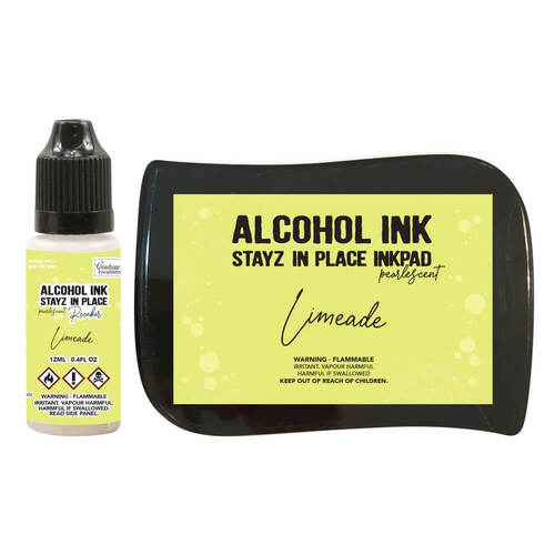 Stayz in Place Pearlised Alcohol Ink and Reinker Set - Limeade
