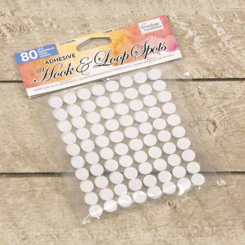 Couture Creations Adhesive Hook and Loop Spots - White (80pc)