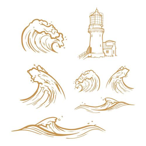 Couture Creations Stamp Seaside Girl - Crashing Waves (7pc)