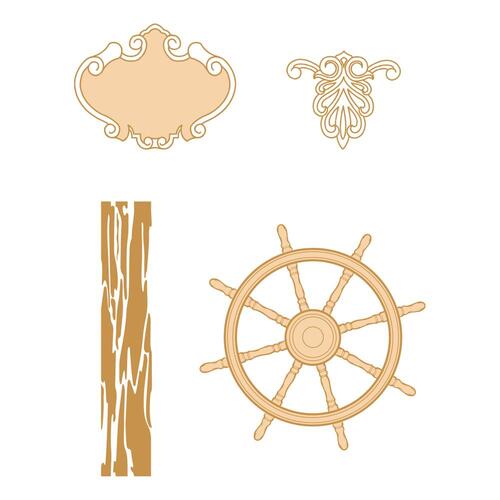 Couture Creations Stamp Set - Seaside Girl - Navigating (6pc)