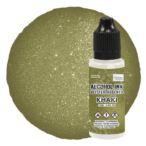 Couture Creations Alcohol Ink Glitter Accents 12ml - Khaki