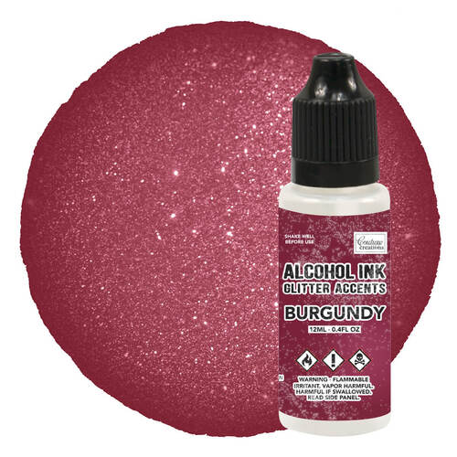 Couture Creations Alcohol Ink Glitter Accents 12ml - Burgundy