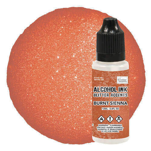 Couture Creations Alcohol Ink Glitter Accents 12ml - Burnt Sienna
