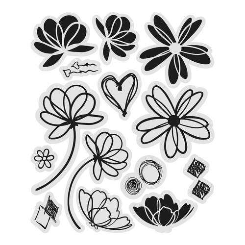 Couture Creations Stamp Set - You Go Girl - Layered Florals (14pc)
