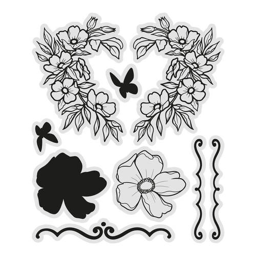 Couture Creations Stamp Set - You Go Girl - Wreathed Florals (9pc)