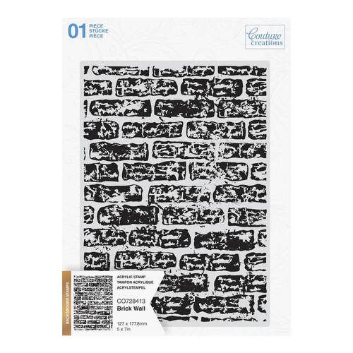Couture Creations Stamp - Brick Wall Background 5x7 (1pc)