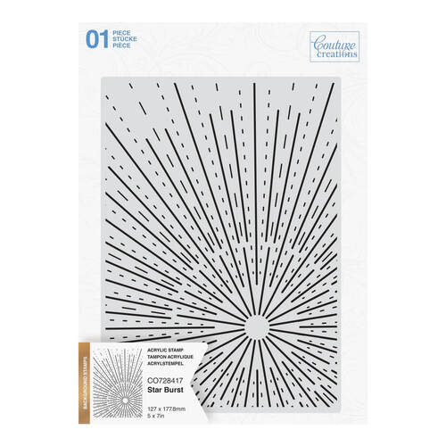 Couture Creations Stamp - Star Burst Background 5x7 (1pc)