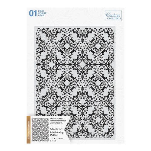 Couture Creations Stamp - Interlocking Pattern Background 5x7 (1pc)