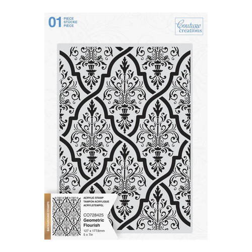 Couture Creations Stamp - Geometric Flourish Background 5x7 (1pc)
