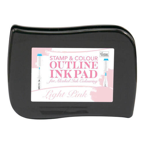 Couture Creations Stamp & Colour Outline Ink Pad for Alcohol Ink Colouring - Light Pink