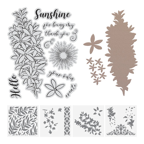 Couture Creations - Flourish & Thrive - Box Leaf Waxflowers - Stamp, Die & Stencil 