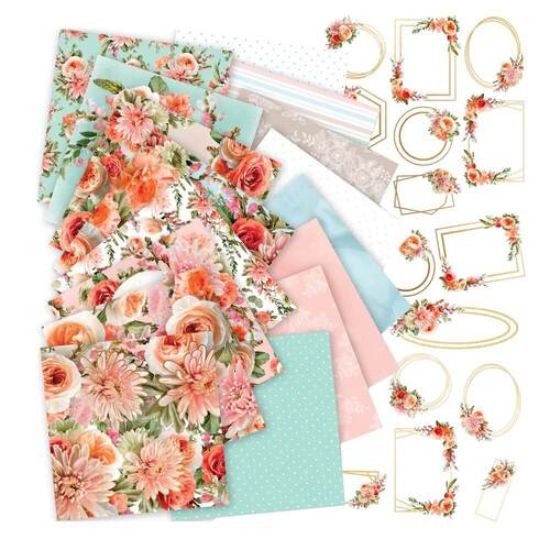 Couture Creations Collection Kit - Elegance Inc. 2 Foiled Sheets (Includes 2 x 8 papers + ephemera pack)
