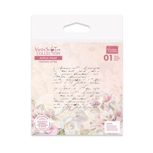 Couture Creations Stamp - Vintage Tea Collection - Vintage Letter
