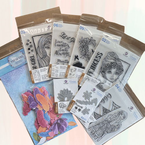 Couture Creations You Go Girl Stamps + Dies Bundle