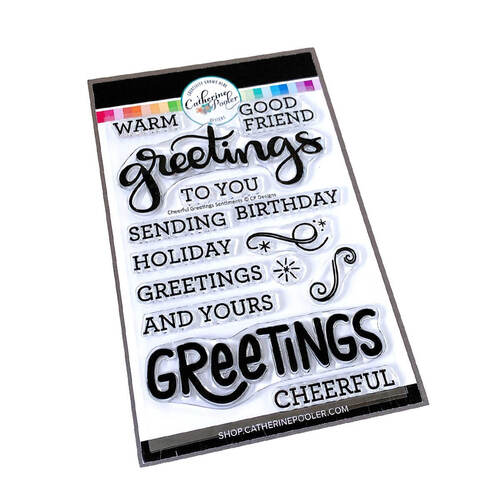 Catherine Pooler Stamps - Cheerful Greetings Sentiment CPS1192