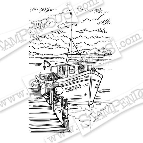 Stampendous Cling Stamp - Boat Docking