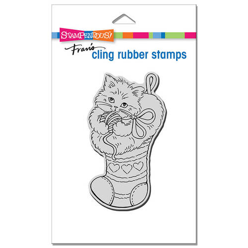 Stampendous Cling Stamp - Kitten Stocking
