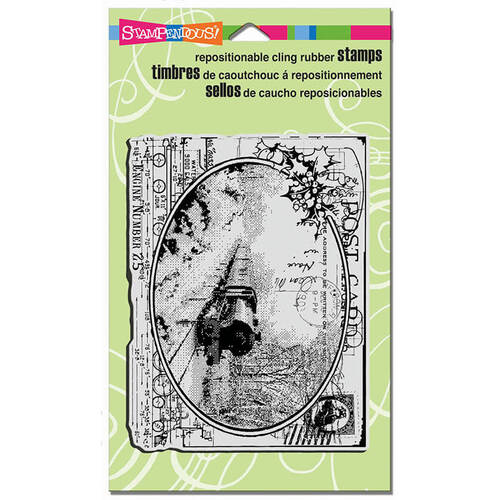 Stampendous Cling Stamp - Train Postcard