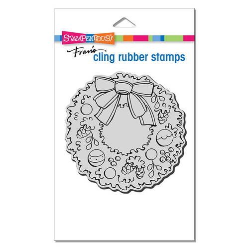 Stampendous Cling Stamp - Pinecone Wreath