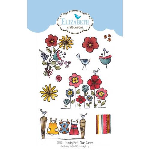 Elizabeth Craft Clear Stamps - Laundry Party CS083 (Discontinued)