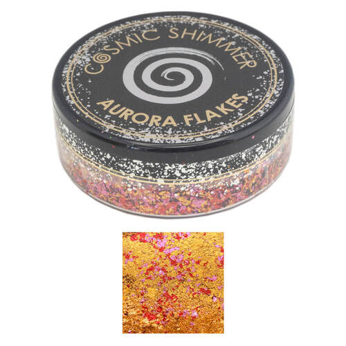 Cosmic Shimmer Aurora Flakes 50ml - Amber Glow