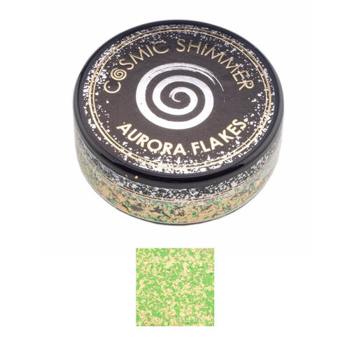Cosmic Shimmer Aurora Flakes 50ml - Jade Gold