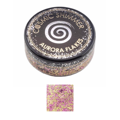 Cosmic Shimmer Aurora Flakes 50ml - Golden Rose