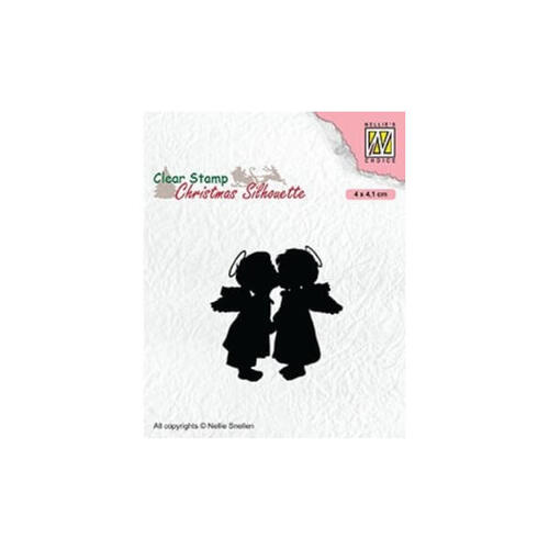Nellie Snellen Clear Stamp Christmas Silhouette - Two Kissing Angels