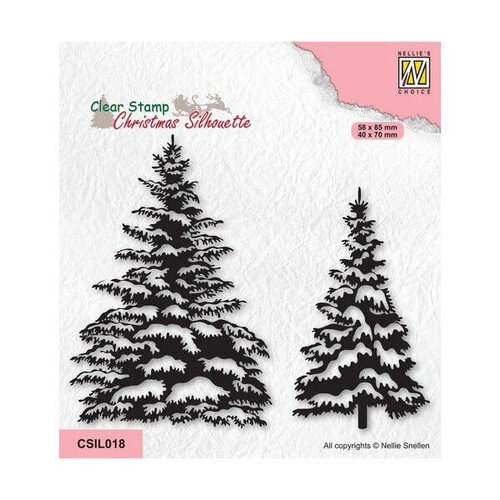 Nellie Snellen Christmas Silhouette Clear Stamps - Pine Trees CSIL018