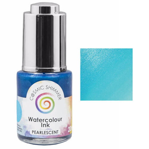 Cosmic Shimmer Pearlescent Watercolour Ink 20ml - Turquoise Cascade