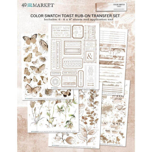49 and Market - Color Swatch: Toast Rub-Ons 6"X8" (6/Sheets)