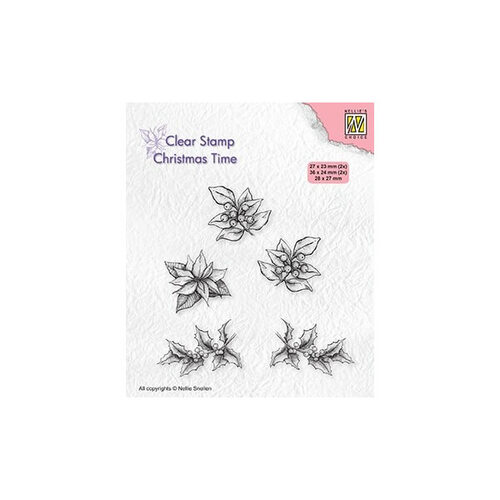 Nellie Snellen Clear Stamp Christmas Time - Poinsettia CT036