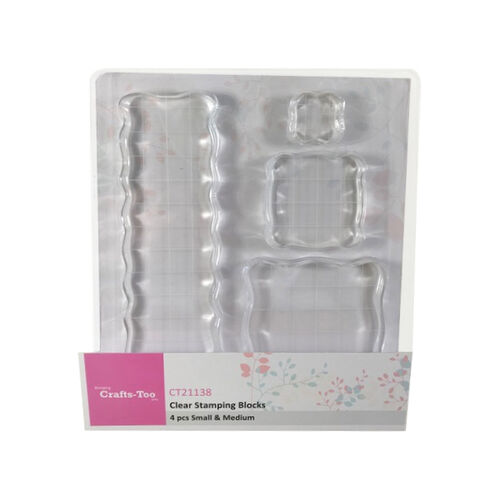 CRAFTS TOO Stamping Accessories CLEAR STAMPING BLOCKS 4 Different SIZES CT21138 