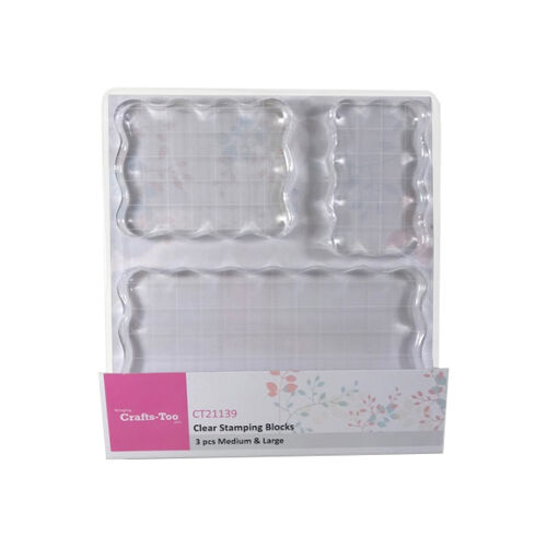 Crafts Too - Clear Stamping Blocks Medium & Large (Set of 3) CT21139