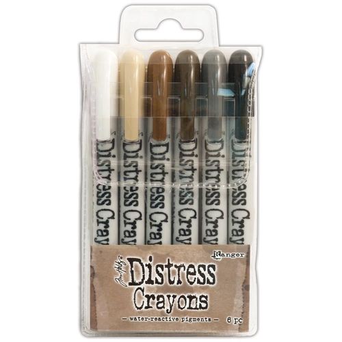 Tim Holtz Distress Crayons Set #3 (6 pcs) Water-Reactive Pigments