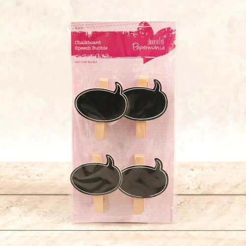 DoCrafts Chalk Board Speech Bubbles with Peg (4pc)