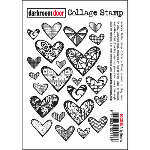 Darkroom Door Collage Stamp - Arty Hearts DDCS038
