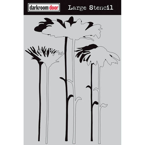 Darkroom Door Large Stencil - Tall Flowers DDLS021