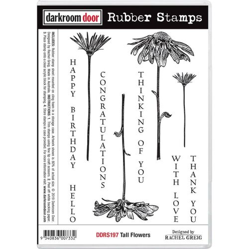 Darkroom Door Rubber Stamp Set - Tall Flowers DDRS197