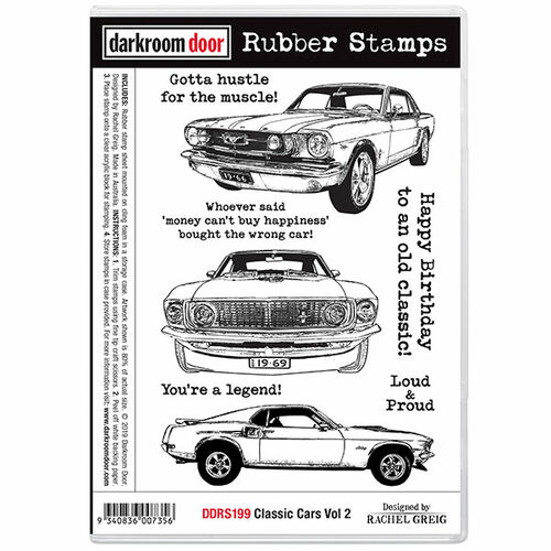 Darkroom Door Rubber Stamp Set - Classic Cars Vol 2 DDRS199