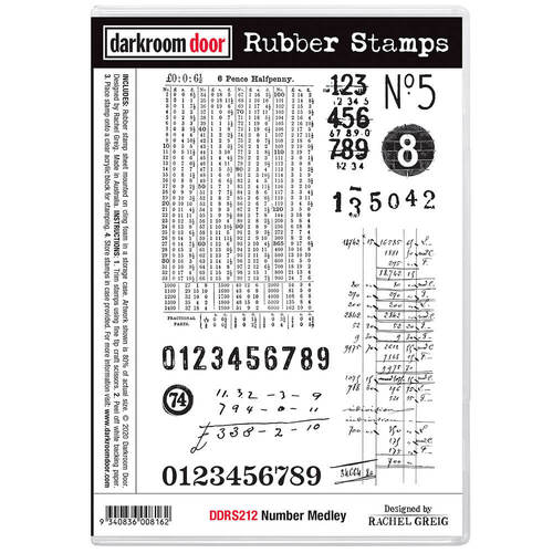 Darkroom Door Rubber Stamp Set - Number Medley DDRS212