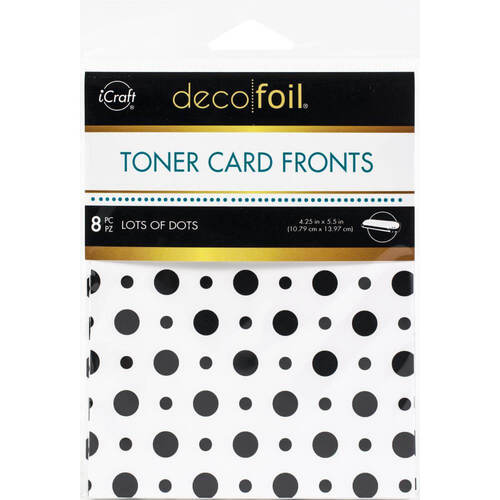 Deco Foil White Toner Card Fronts 4.25"X5.5" 8/Pkg - Lots Of Dots