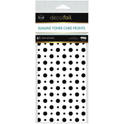 Deco Foil White Slimline Toner Card Fronts 4"X9" 6/Pkg - Lots Of Dots