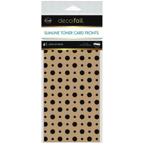 Deco Foil Kraft Toner Card Fronts 4"X9" 4/Pkg - Lots Of Dots