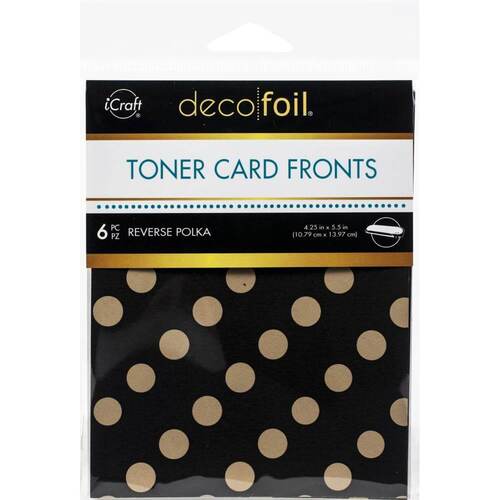 Deco Foil Kraft Toner Sheets 4.25"X5.5" 6/Pkg - Reverse Polka