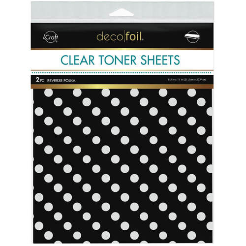 Deco Foil Clear Toner Sheets 8.5"X11" 2/Pkg - Reverse Polka