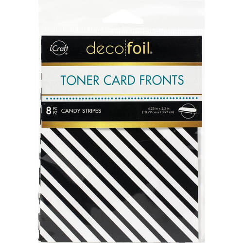 Deco Foil White Toner Sheets 4.25"X5.5" 8/Pkg - Candy Stripes